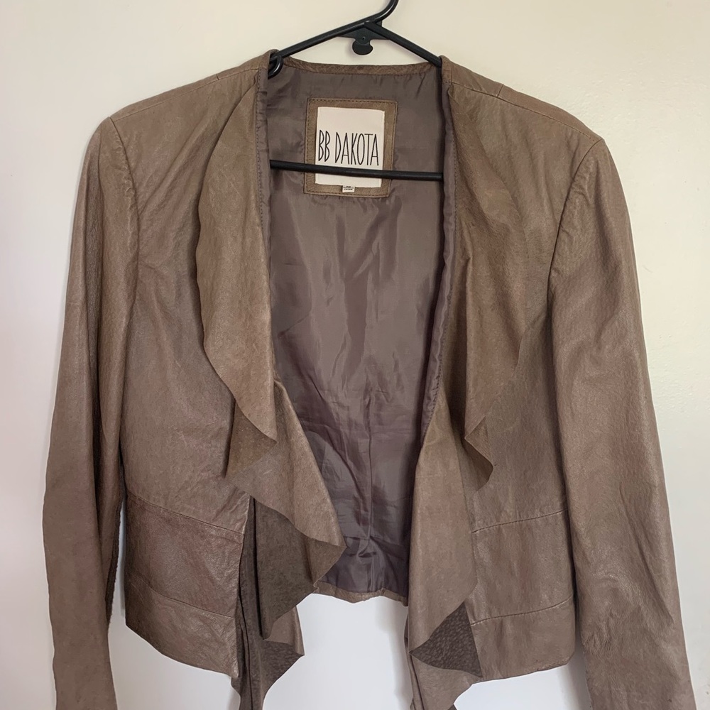 BB DAKOTA women brown leather jacket